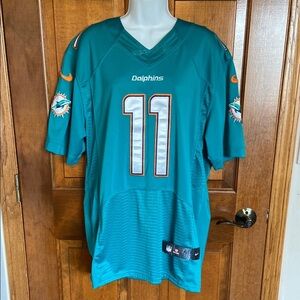 Vintage Nike NFL #11 Mike Wallace Miami Dolphins Jersey On the Field Size 48